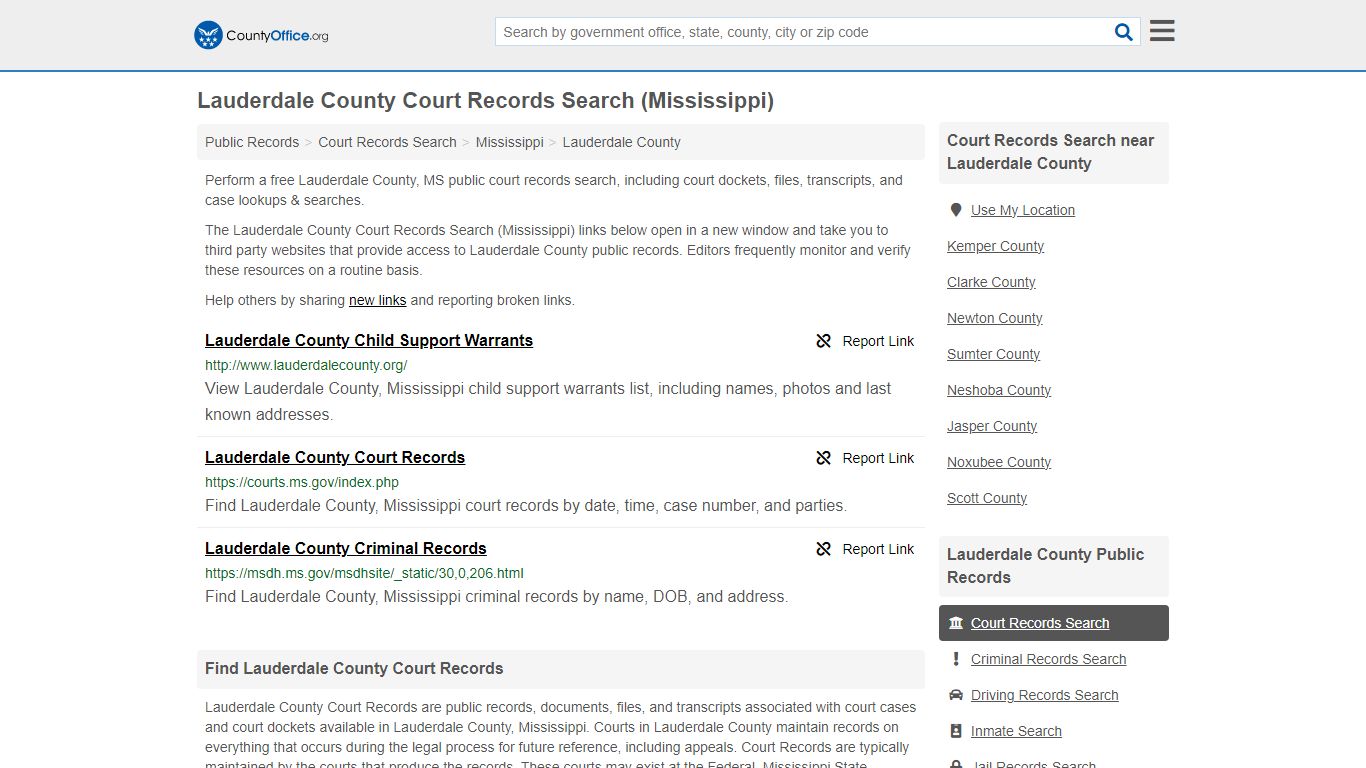Lauderdale County Court Records Search (Mississippi)