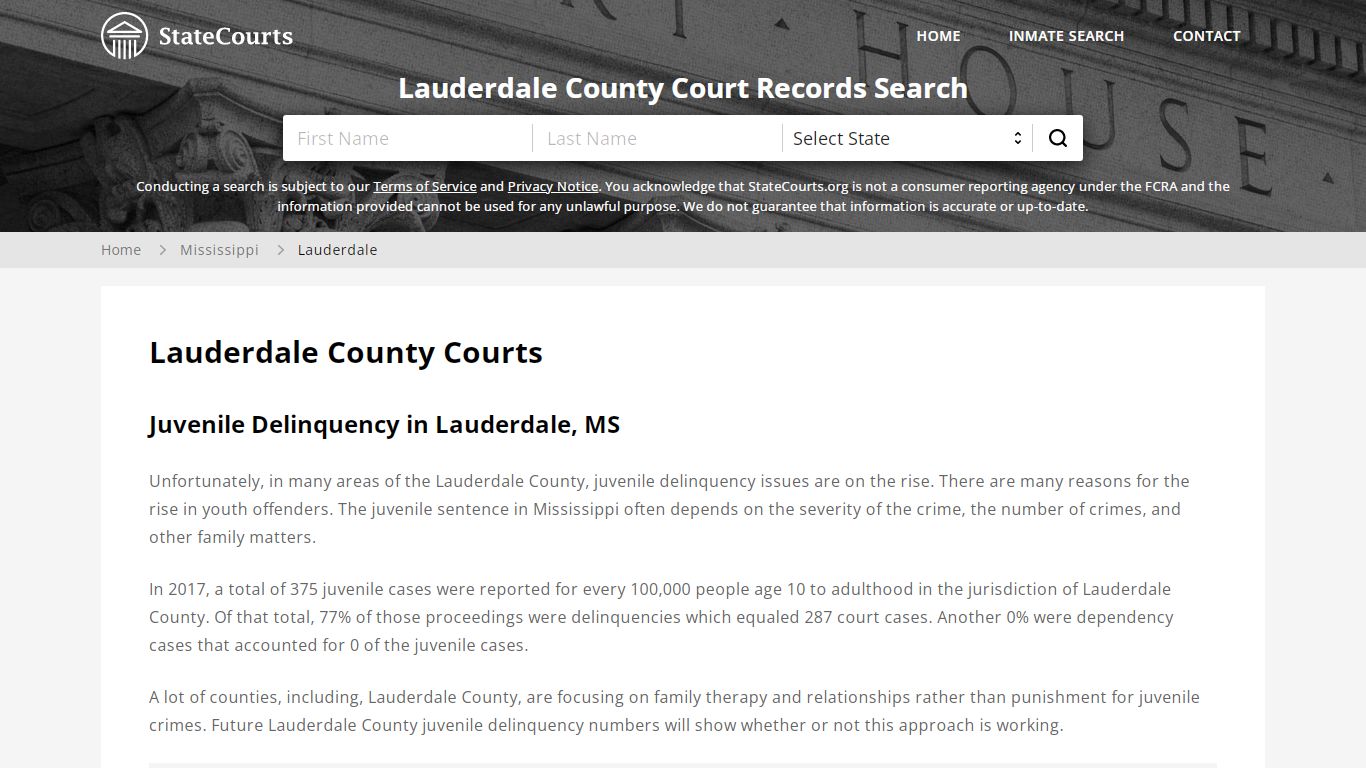 Lauderdale County, MS Courts - Records & Cases - StateCourts